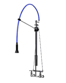 HIMI Products – Instinct Pre-Rinse Faucet Unit with 54″ Hose, V Mount Bracket, Vacuum Breaker & 8″ Wall Mount Base Faucet – IF5404-8W