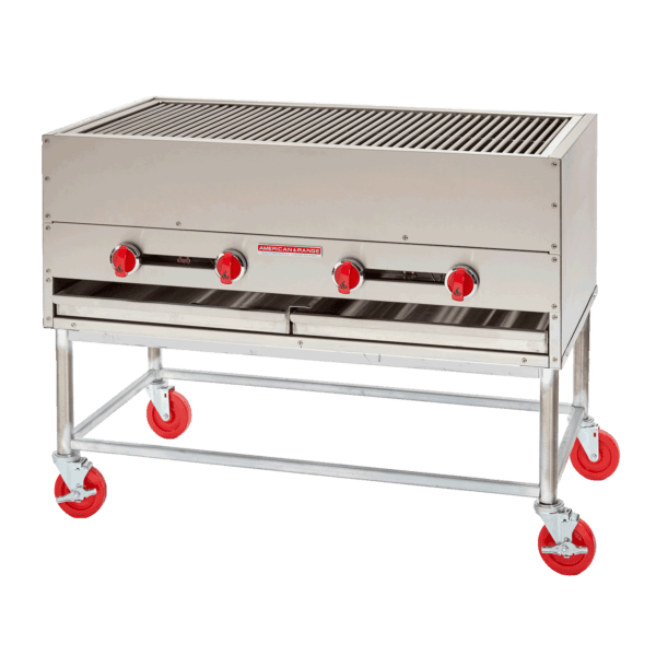 American Range – 48″ Stainless Steel Natural Gas 4-Burner Horizontal Chicken Broiler – AHS-4827