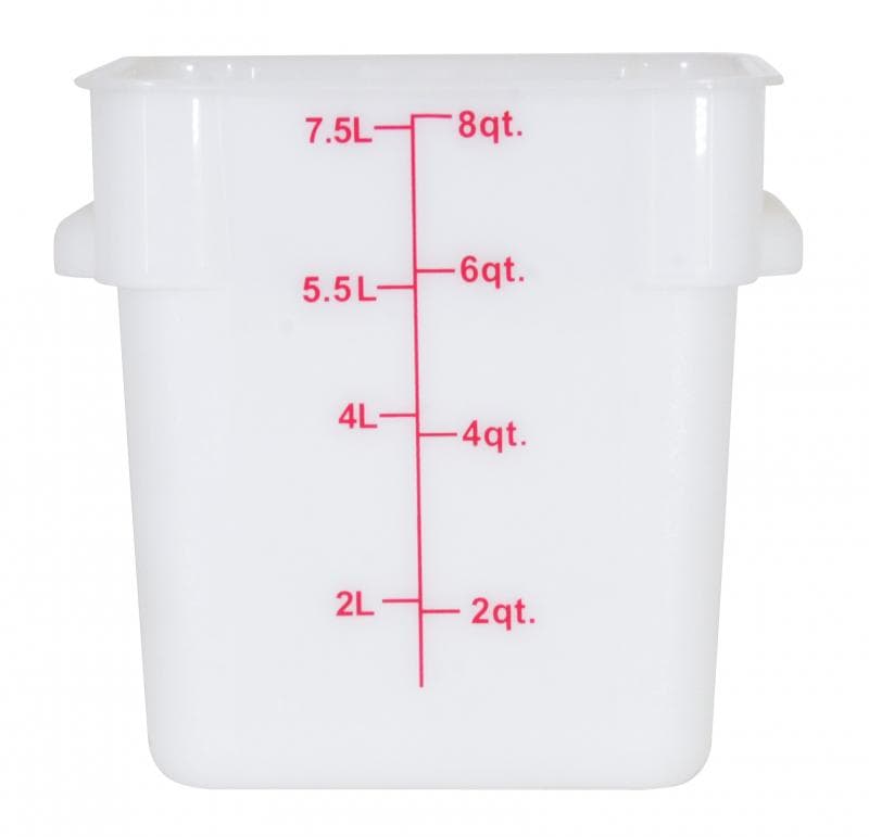 8 qt Polypropylene White Square Food Storage Container