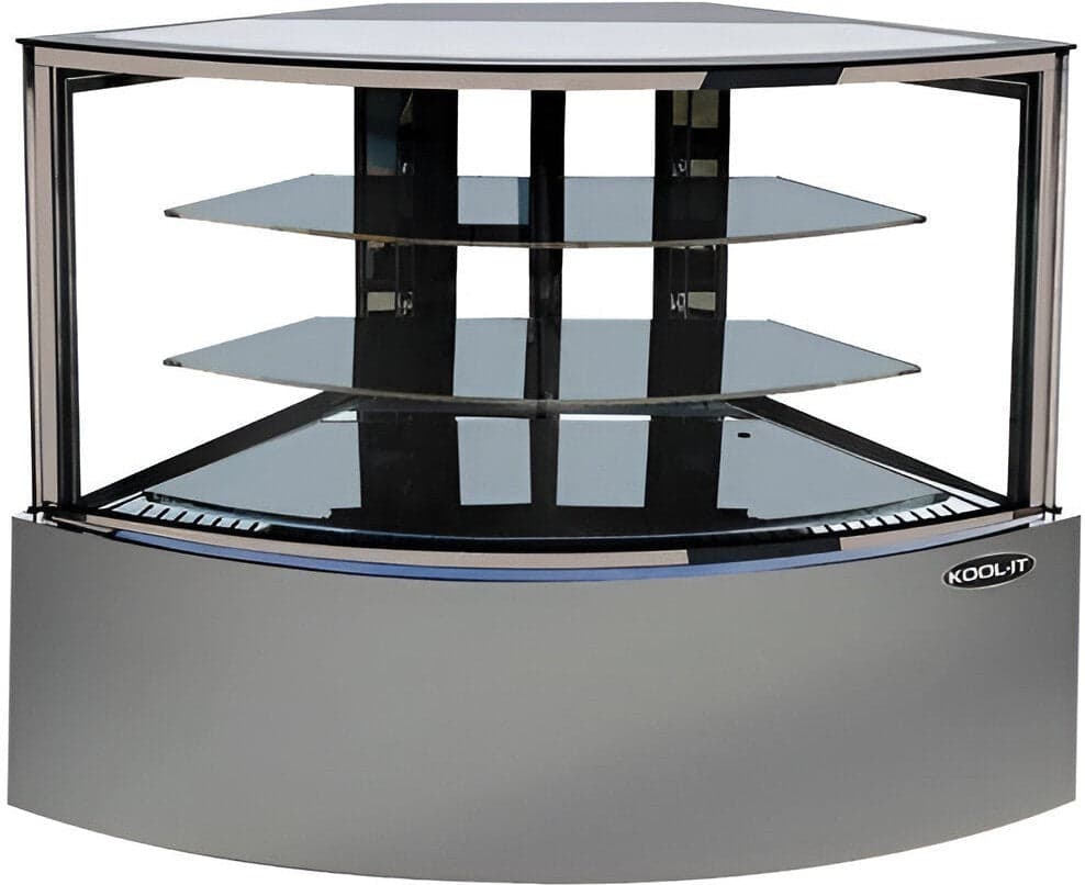 Kool-It - 60" Stainless Steel Corner Glass Dry Display Case - KBF-60CD