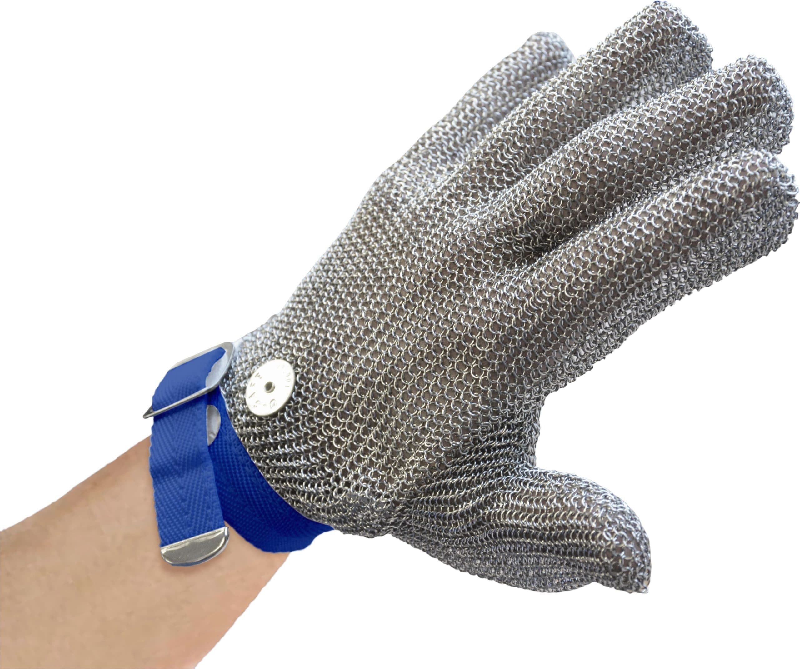 Large Mesh Glove with Blue Wrist Strap