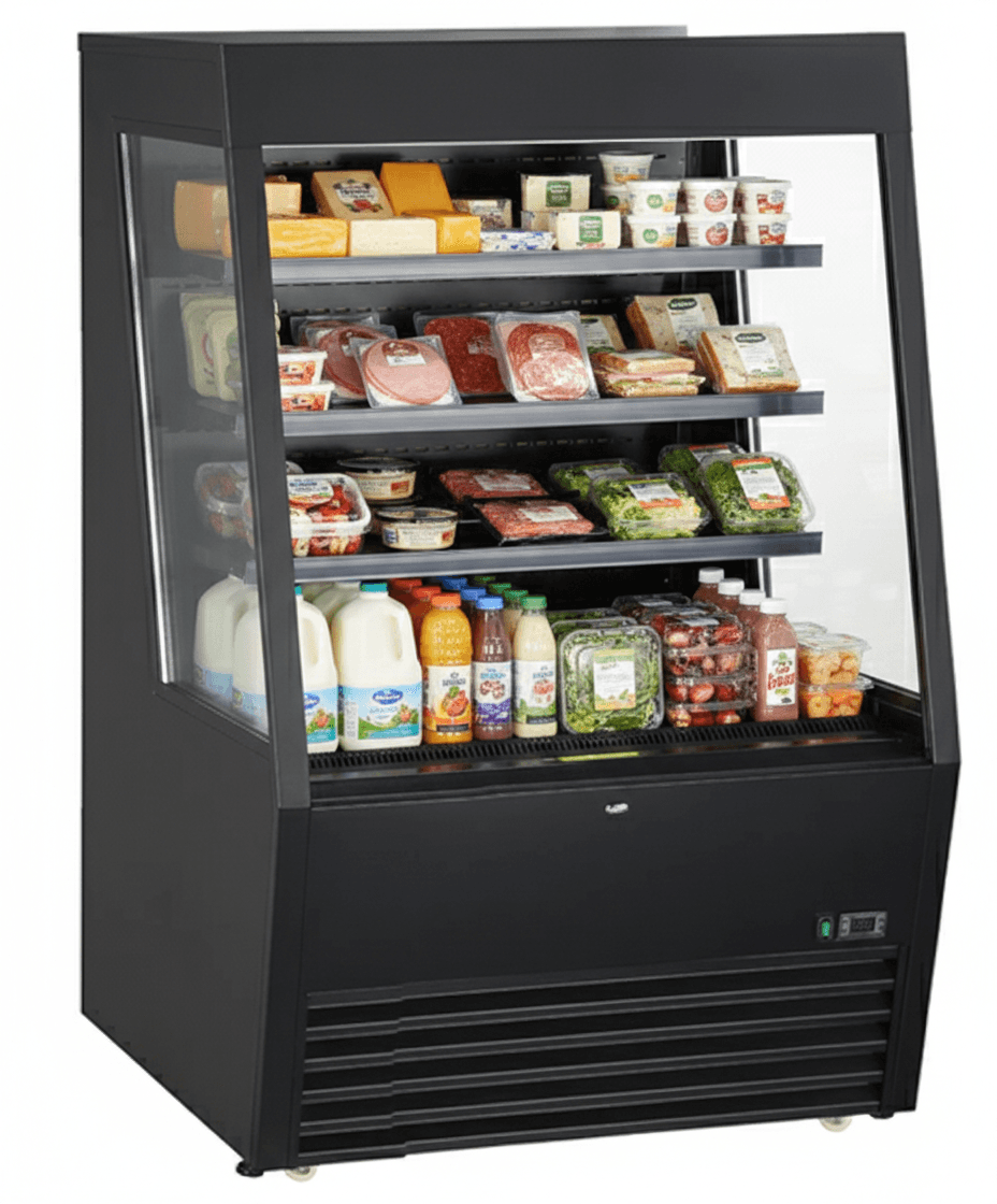 Kool-It - 36" Black Refrigerated Open Merchandiser - KOM-36XBK