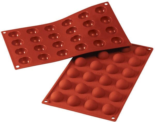 Silikomart – 1.1" x 0.5" Silicone 24 Compartment Half Spheres Baking Mold – SF006