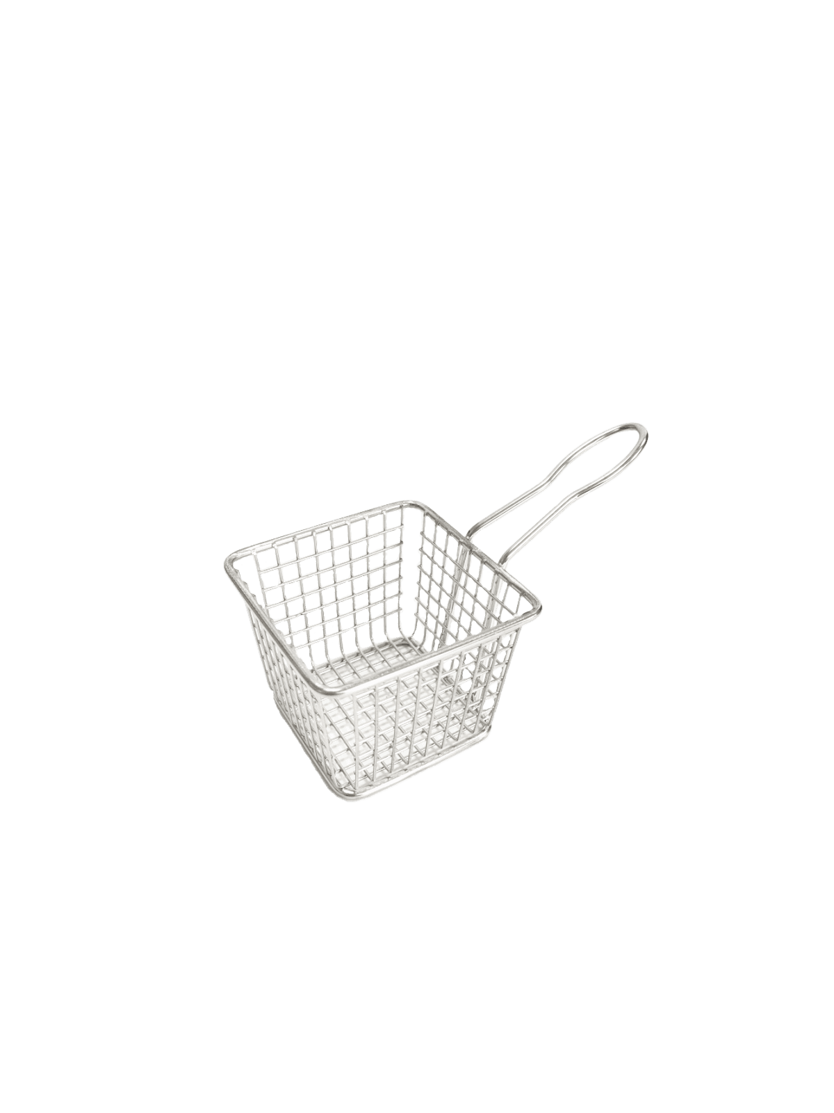 4″ x 3″ x 3″ Rectangular Stainless Steel Mini Serving Basket