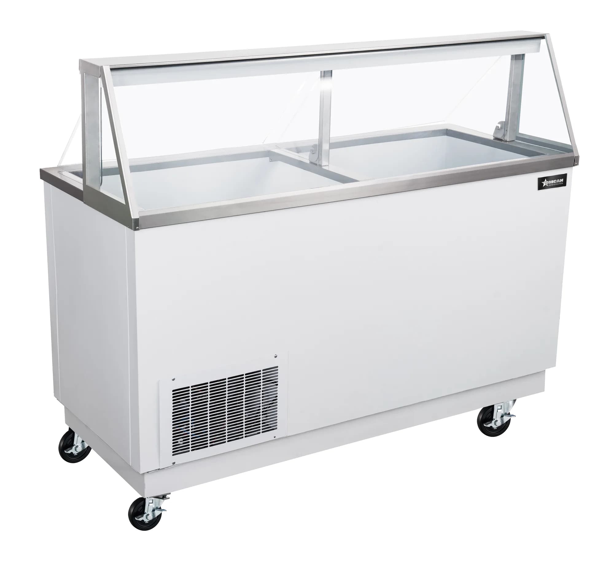 68” 12+8 Tubs Capacity Ice Cream Dipping Display with Sneeze Guard