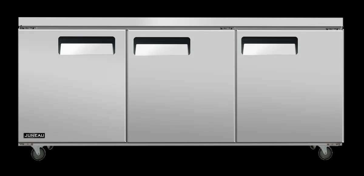 Juneau 72″ Three (3) Door Undercounter Refrigerator, 11 cu.ft. (311 L), Stainless Steel