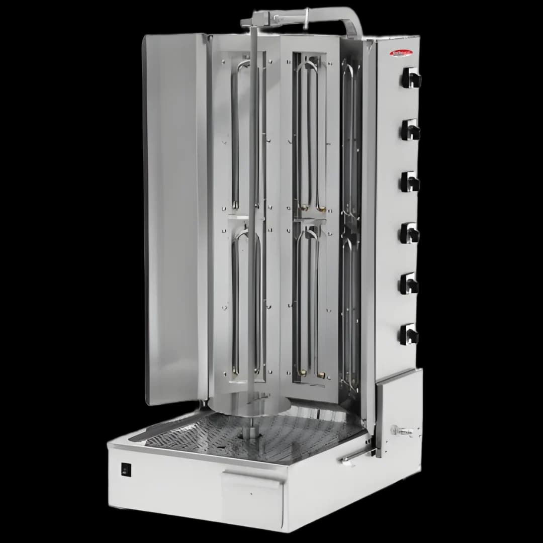 BakeMax BMDN1713R Heavy Duty Commercial Electric 6-Burner Shawarma Machine