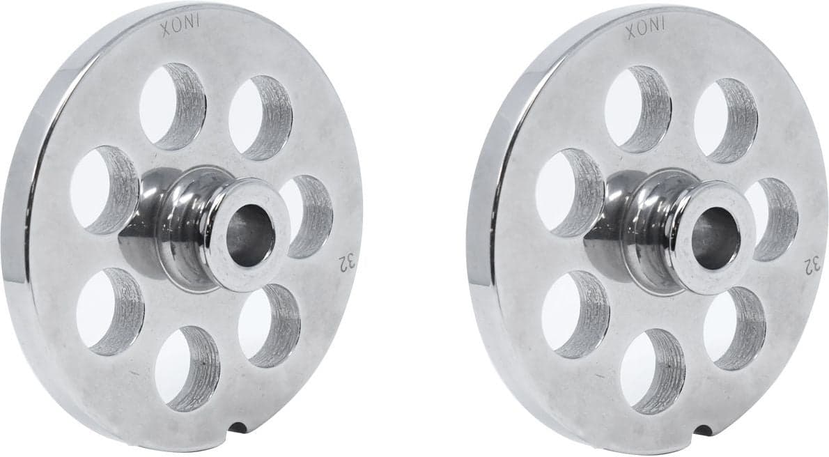European Style #32 stainless steel plate with hub, 18mm (3/4″) – one notch/ round