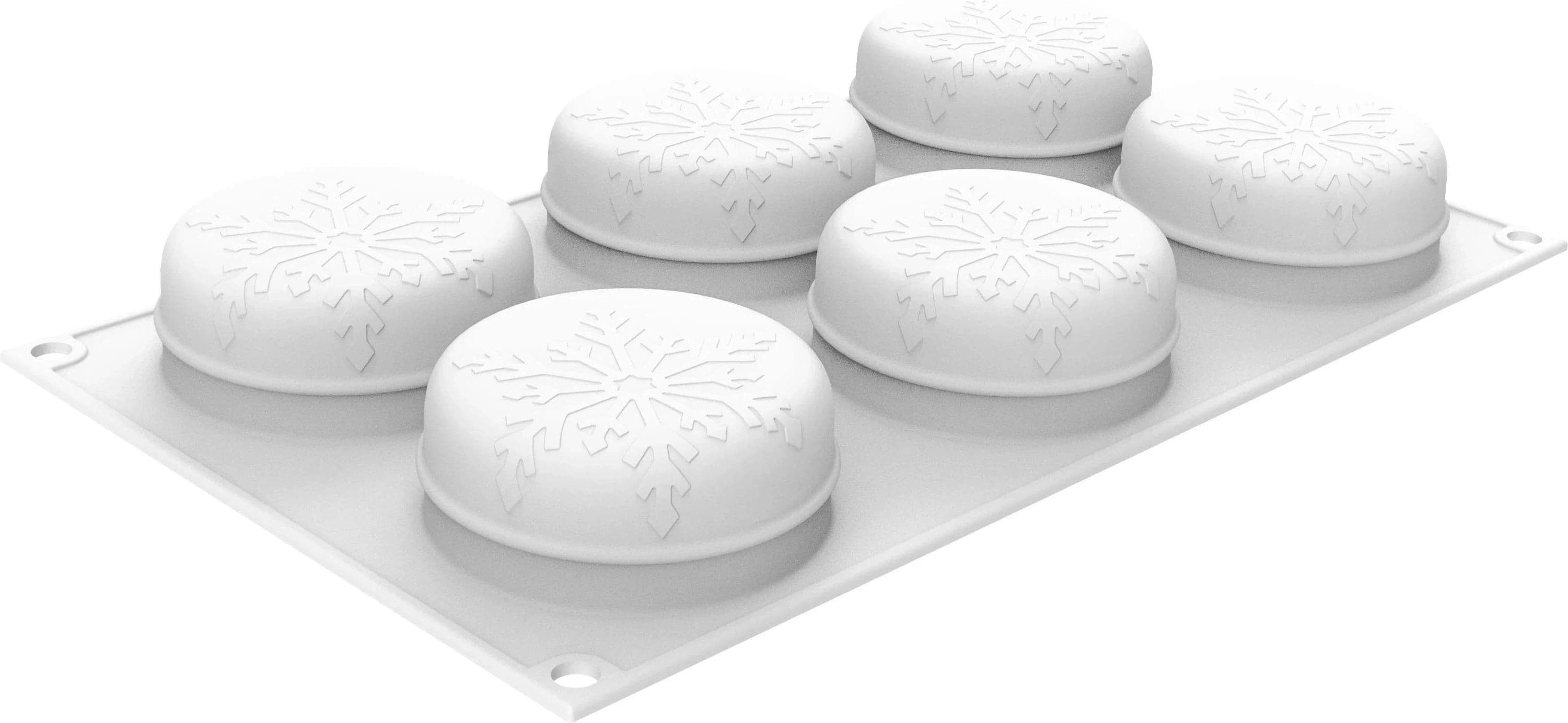 Silikomart – Silicone Mold with 6 Round-with-Snowflake – CURVE NEVE110
