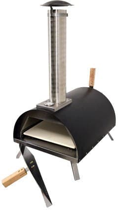 Stainless Steel Countertop Wood Fired Pizza Oven with Black Cover