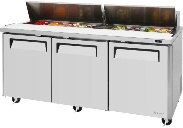 Turbo Air – M3 Series 72″ Stainless Steel Refrigerated Sandwich Prep Table with 3 Doors – MST-72-N (ETA 5-6 Weeks)