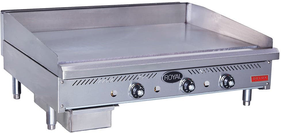 Royal - Delux 36″ Stainless Steel Heavy Duty Deep Thermostatic Griddle - RDTG-36-D