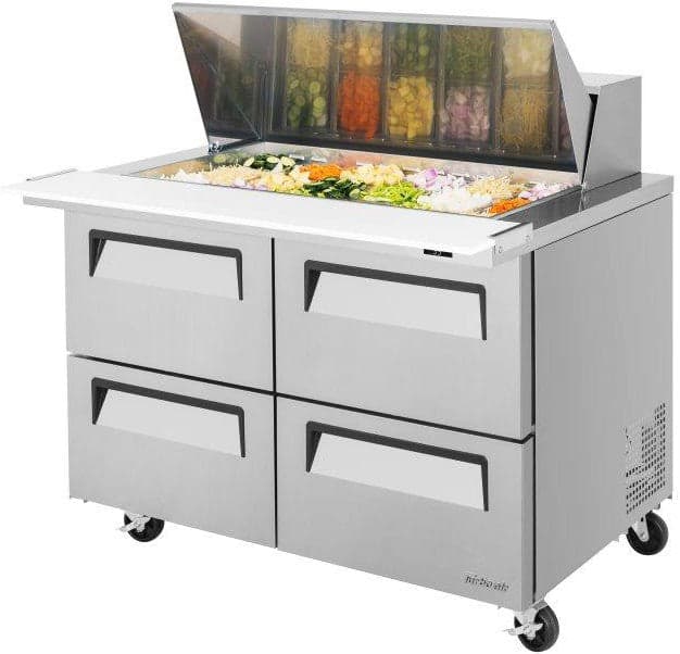 Turbo Air – 48″ Mega Top Refrigerated Sandwich Prep Table with 4 Drawers – TST-48SD-18-D4-N (ETA 5-6 Weeks)
