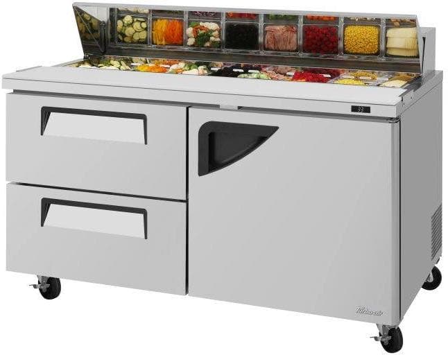 Turbo Air – Super Deluxe 60.25″ 1 Right Hinged Door Refrigerated Sandwich Prep Table and 2 Drawers on Left – TST-60SD-D2R-N (ETA 5-6 Weeks)
