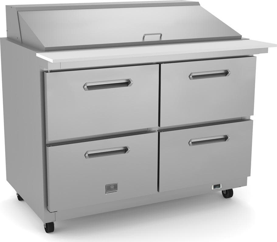 Kelvinator Commercial – 48″ Mega-Top Table with 4 Drawers & 18 GN 1/6 Containers – KCHMT48.18.2D