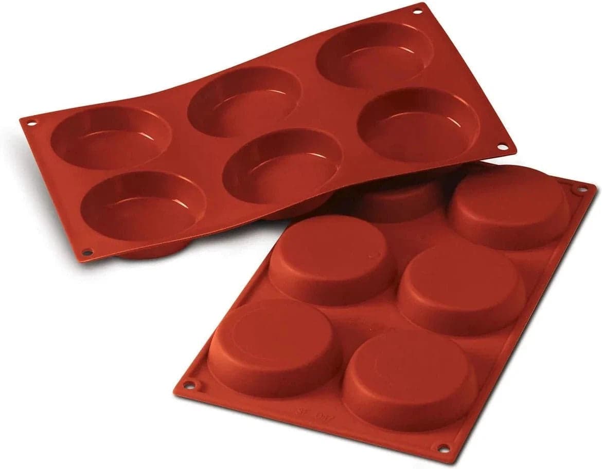 Silikomart – 3.1" x 0.7" Silicone 6 Compartment Flan Baking Mold – SF047