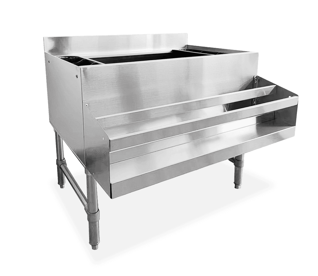 24″ Ice Bin with 3″ Backsplash and 2 Holders