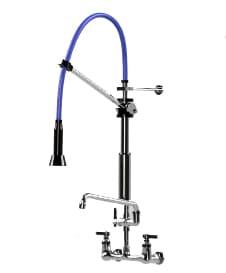 HIMI Products – Instinct Pre-Rinse Faucet Mini Unit with 36″ Hose, Wall Mount Bracket & 8″ Wall Mount Base Faucet + 12″ Add-On Faucet – IF7000-8WAF