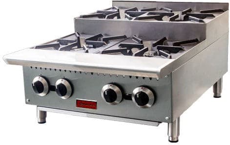 24″ Step-Up Hot Plate with 4 Burners
