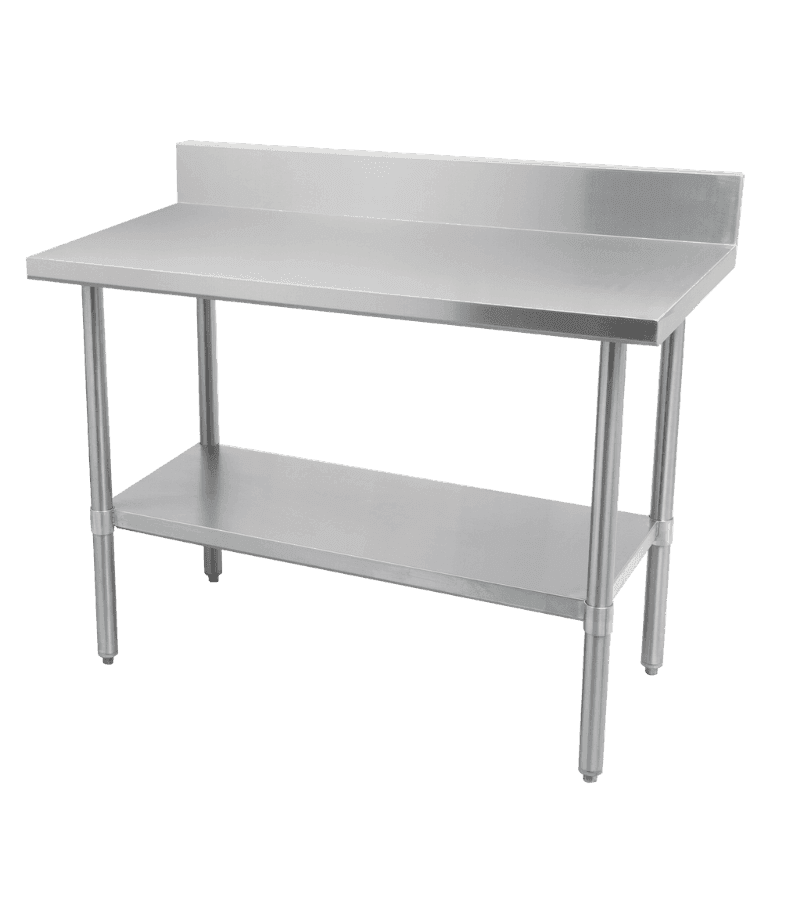 Thorinox DSST-3048-BKSS Work Table with Backsplash & Stainless Steel Legs & Undershelf