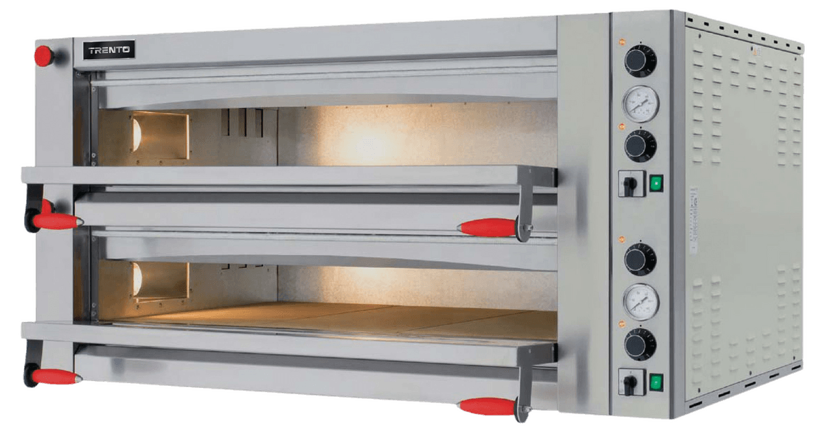 Omcan 40638 Double Chamber Pizza Oven with Tzanet T920 Stand