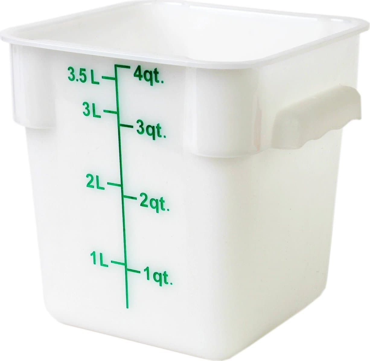 4 qt Polypropylene White Square Food Storage