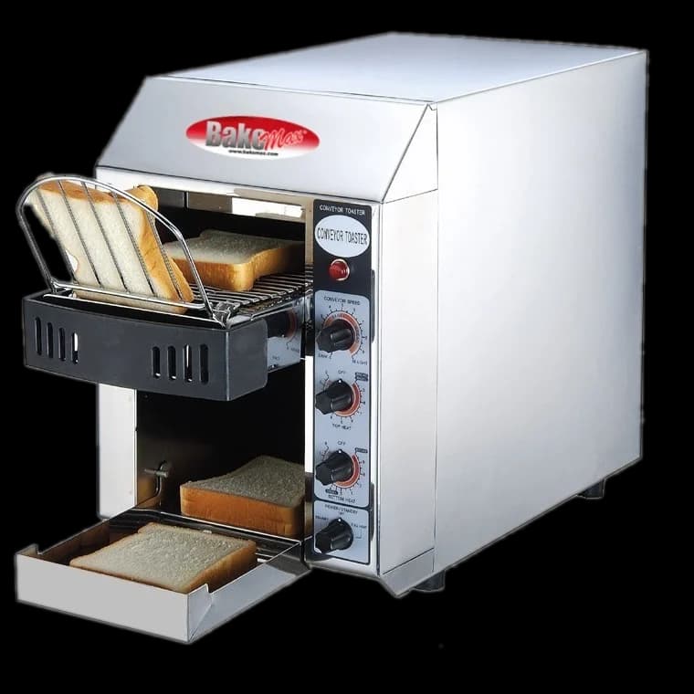 BakeMax BMCT150 Commercial Countertop Electric 1-Slice Wide Conveyor Toaster