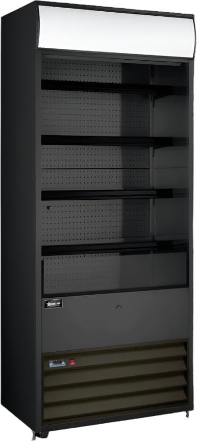 30″ Four (4) Shelf Grab-and-Go Refrigerated Showcase, 15.5 cu.ft. (440 L), Black