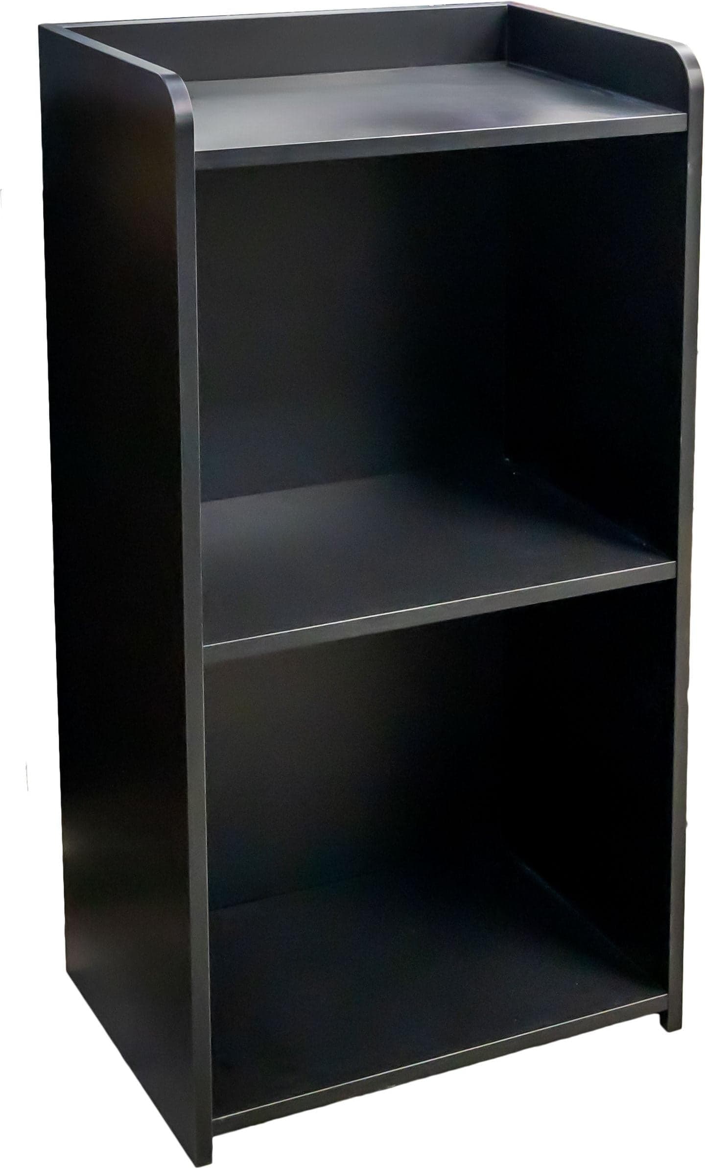 24.5” Black Hostess Station with Shelf & Casters