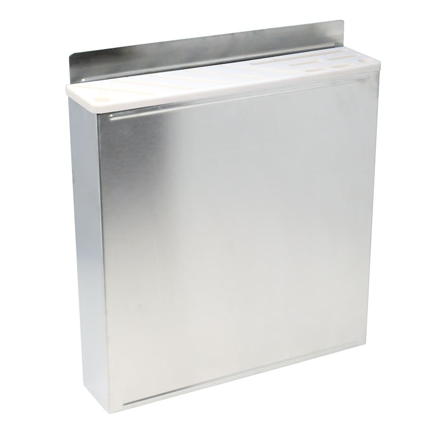 Stainless Steel Knife Rack with White Plastic Insert