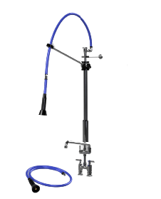 HIMI Products – Instinct Pre-Rinse Faucet Unit with 54″ Hose, Wall Mount Bracket, Vacuum Breaker & 6′ Extension Hose – IF5402