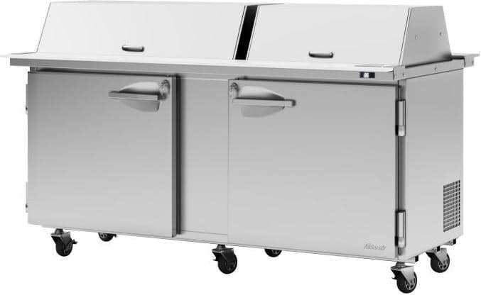Turbo Air – PRO Series 72.6″ Silver Two-Section Mega Top Sandwich/Salad Prep Table-Dual Sided with Side Breathing – PST-72-30-N-DS (ETA 5-6 Weeks)