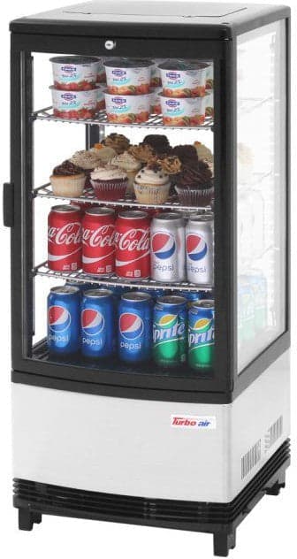 Turbo Air – 17″ Diamond Show Case Glass Sided Countertop Display Refrigerator – CRT-77-1R-N (ETA 5-6 Weeks)