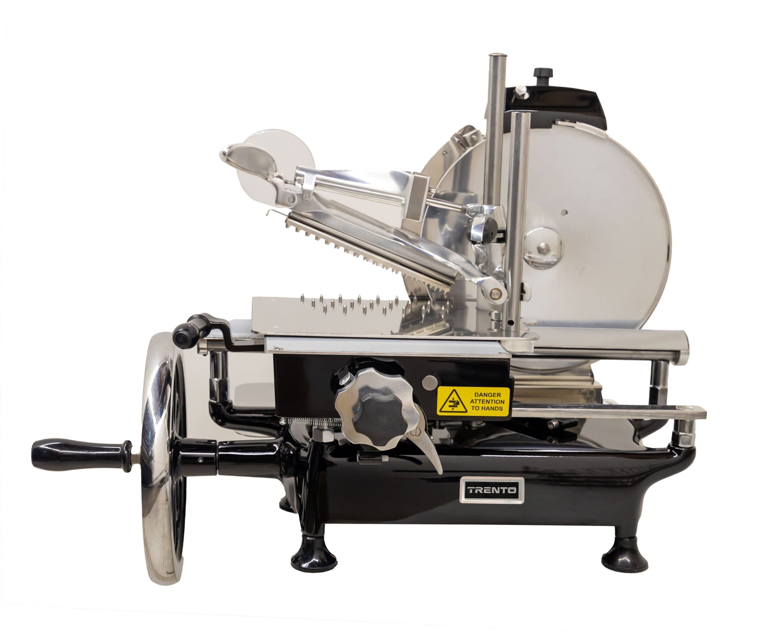Trento Luxury Series 12″ Manual Volano Slicer with Flower Flywheel – Black