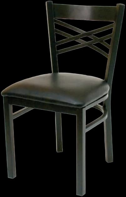ATS 78-YL-BS Metal Double-Cross Back Barstool, Black Frame