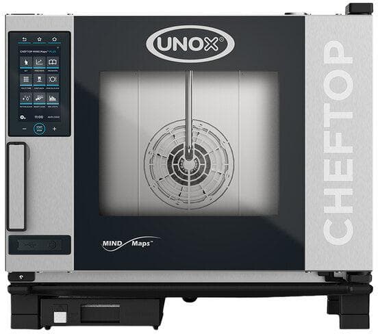 Unox - CHEFTOP MIND.Maps COUNTERTOP PLUS Natural Gas 5 Pan Half-Size Combi Oven with Left-Hinged Door, 1Ph, 120V - XAVC-0511-GPLM