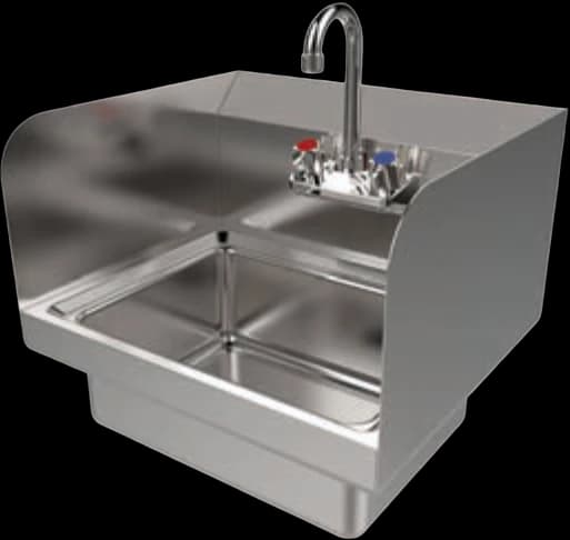 ATS MET Wall-mounted Hand Sink with Backsplash, 12" W x 15-3/4" D