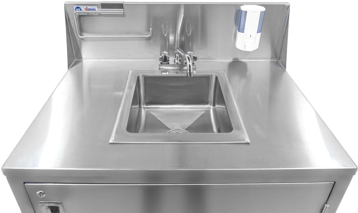Portable Hand Sink with Backsplash and Water Heater Tank and Pump