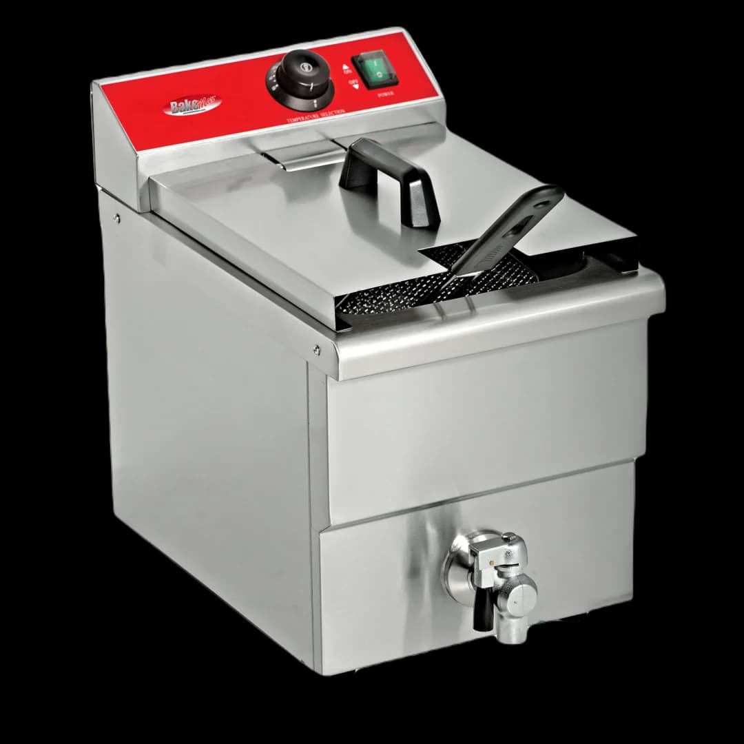 BakeMax BMFE010 Heavy Duty Countertop Single Mini Electric 6 Liter Fryer