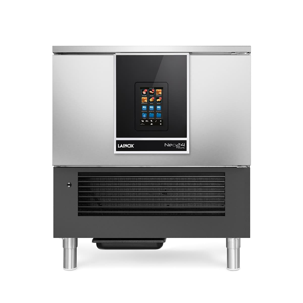 Reach-in blast chiller with a touch screen control panel