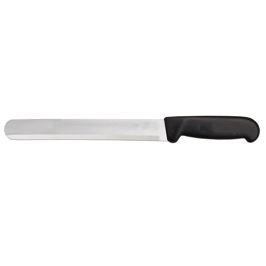 12" Slicer Straight Knife with Black Polypropylene Handle