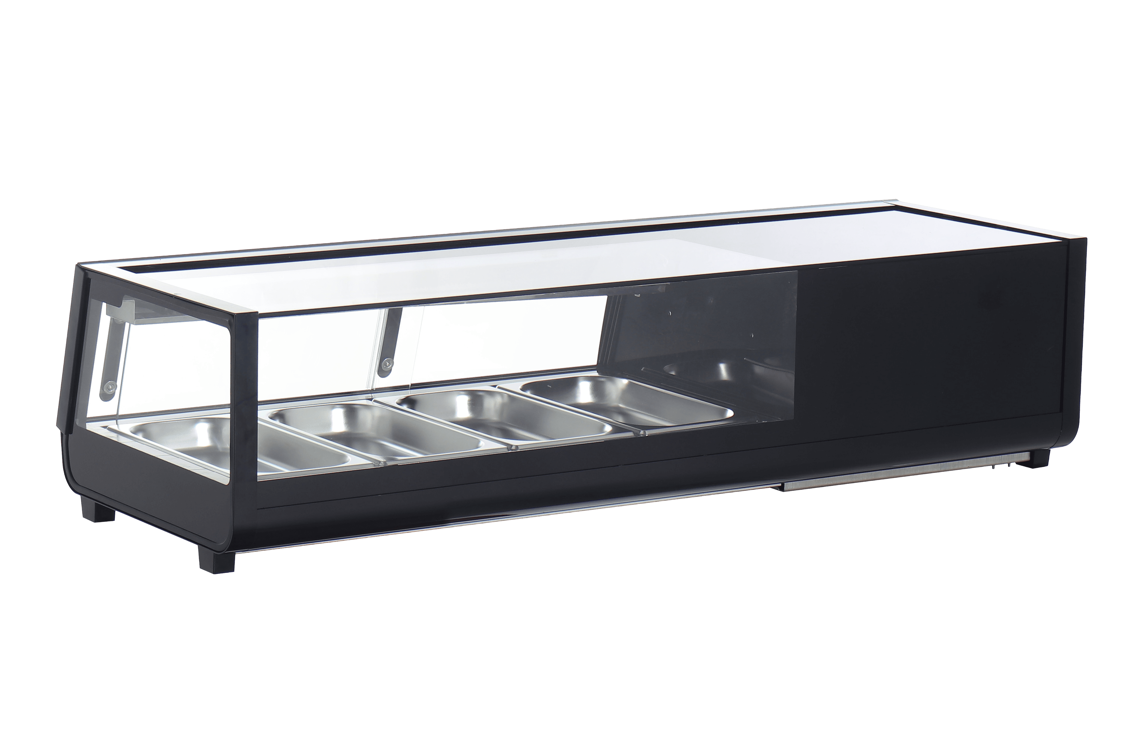47" Refrigerated Flat Glass Sushi Display Case, 1.5 cu.ft. (42 L), Black