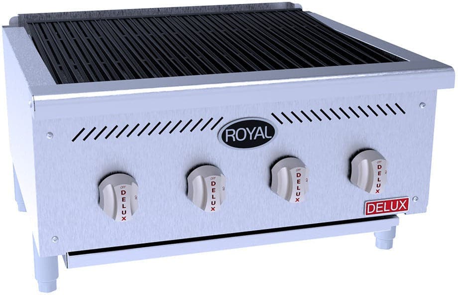 Royal - Delux 25" Stainless Steel Radiant Char Broiler with 18" Deep Cooking Area - DRB-25