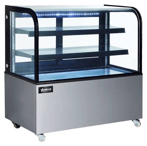 60" Two (2) Shelf Curved Edge Refrigerated Floor Display Case, 18 cu.ft. (500 L)