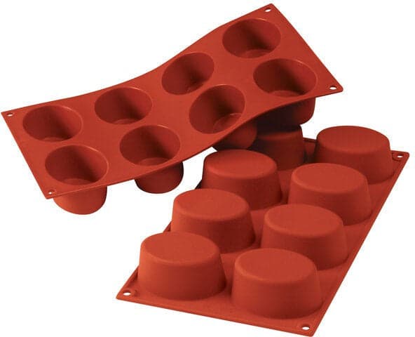 Silikomart – 2.9" x 2.1" x 1.3" Silicone 7 Compartment Big Ovals Baking Mold – SF055