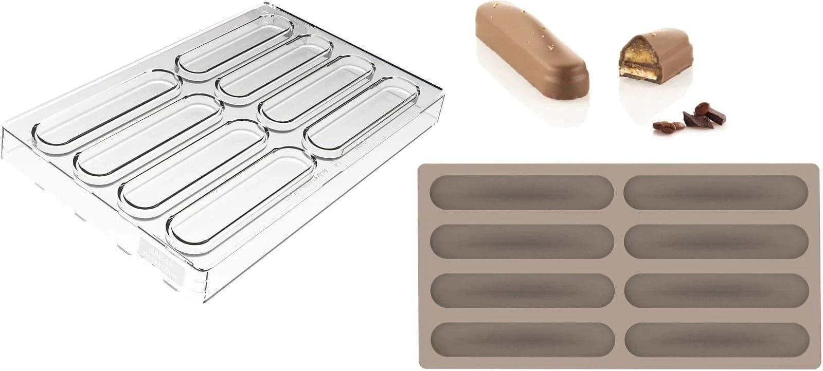 Silikomart – 4.7" Kit Bar Vulcano Polycarbonate Chocolate Mould