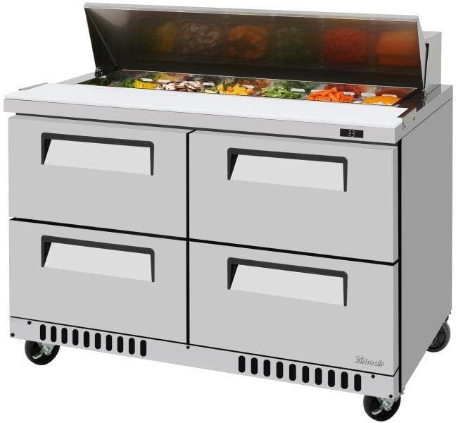 Turbo Air – Super Deluxe 48.25″ Refrigerated Sandwich Prep Table with Front Breathing Airflow – TST-48SD-D4-FB-N (ETA 5-6 Weeks)