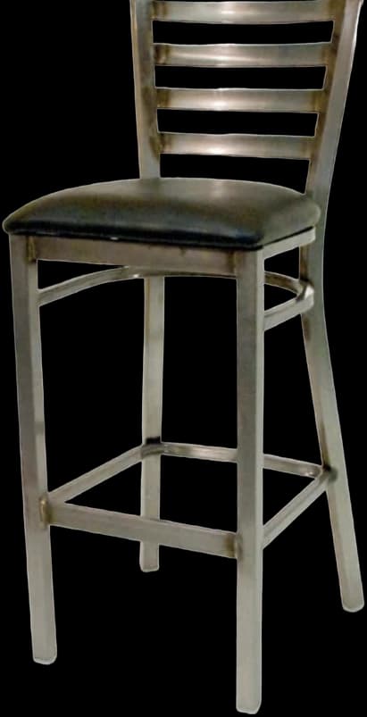 ATS 77C-YL-BS Metal Ladder Back Barstool, Clear Coat Frame