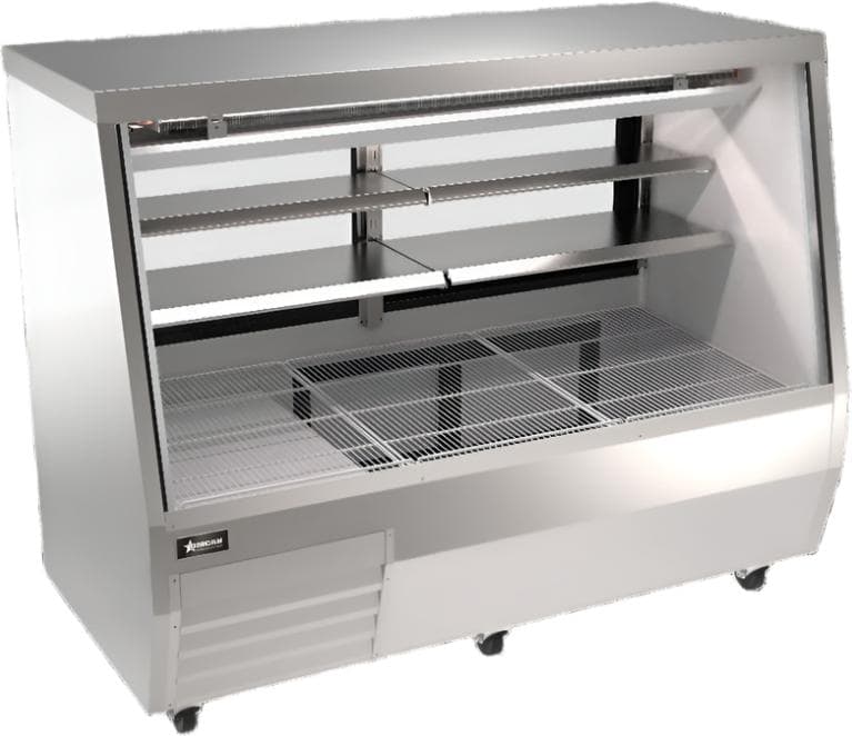 71” Square Glass Refrigerated Double-Duty Deli Case, 30.06 cu.ft. (851 L), Stainless Steel
