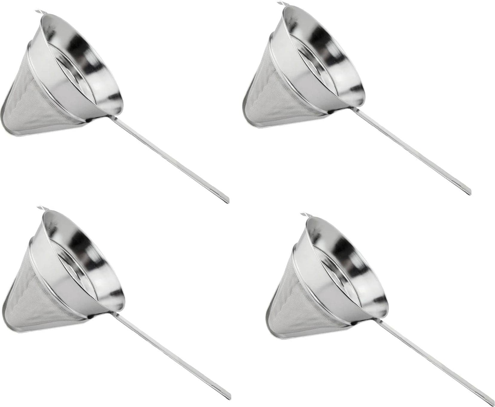 8.5" Stainless Steel 40 Mesh Reinforced Bouillon Strainer with Flat Handle